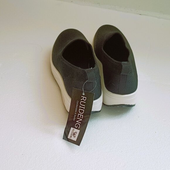 Ruideng Air Cushion Mesh Walking Shoes 7  Women's Black Platform Sneakers - Picture 4 of 14